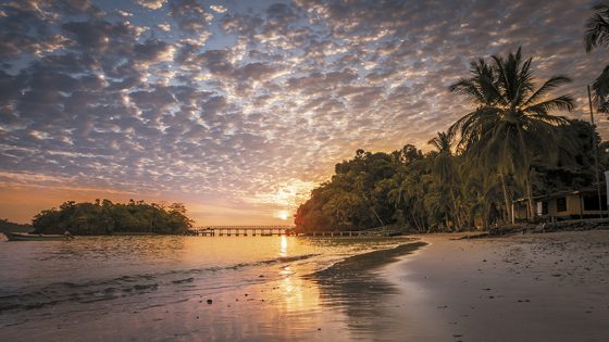  | Sunrise on tropical beach, Isla Coiba, Panama