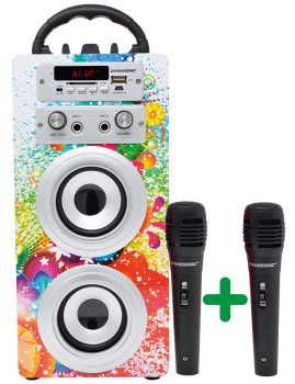  | DYNASONIC-portable-wireless-Bluetooth-speaker-with-karaoke-mode-2-included-microphones-FM-radio-and-USB-and_ger