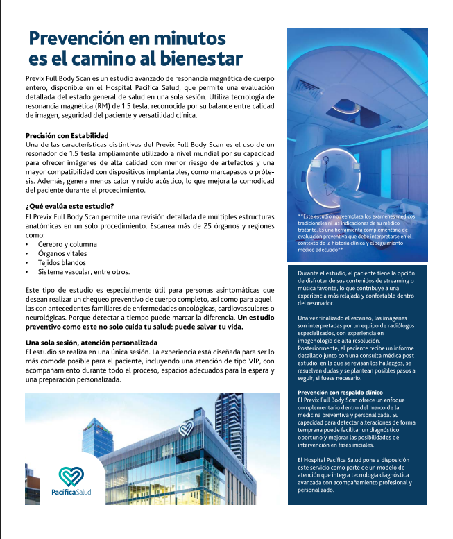 SALUD  | PREVIX FULL BODY SCAN BY PACÍFICA SALUD